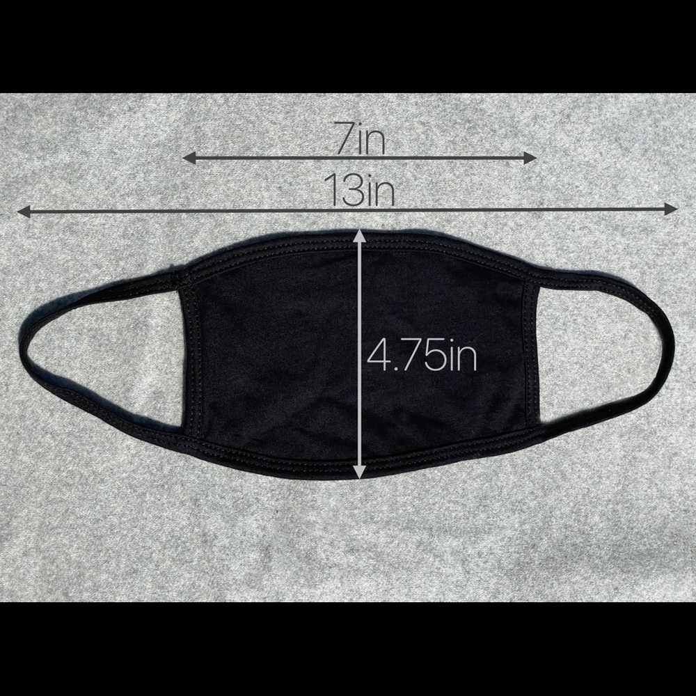 25 black face masks, cotton, 2 ply, reusable